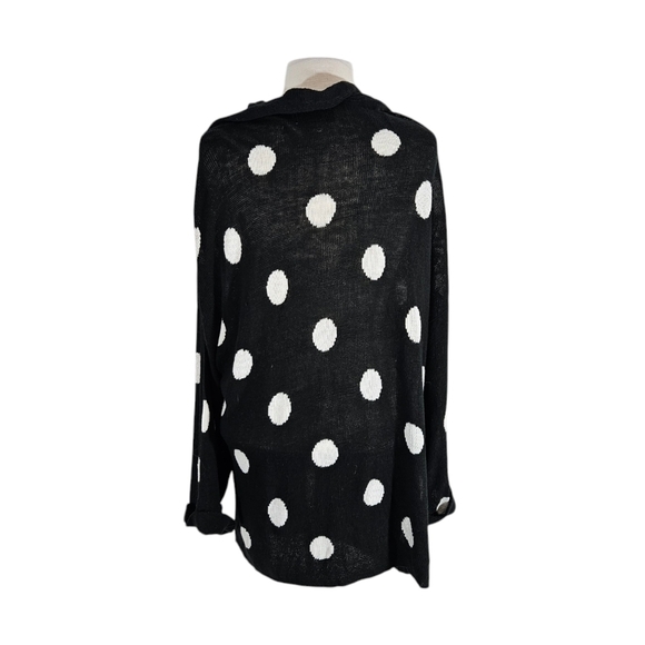 Wildfox Black & White Polkadot Oversized Slouch Sweater - Picture 4 of 6